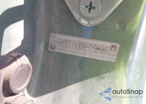 2004 Honda Civic Vp z USA, uszkodzony, nr VIN 2HGES16354H596460